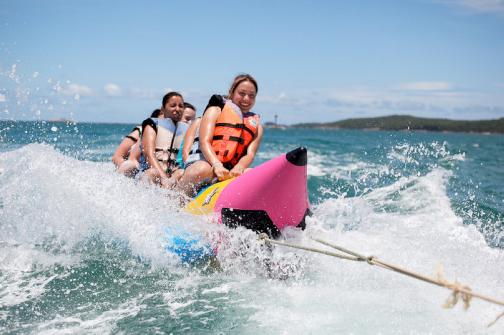 The Banana Boat Ride is a favorite activity among groups of young travelers visiting My Khe Beach